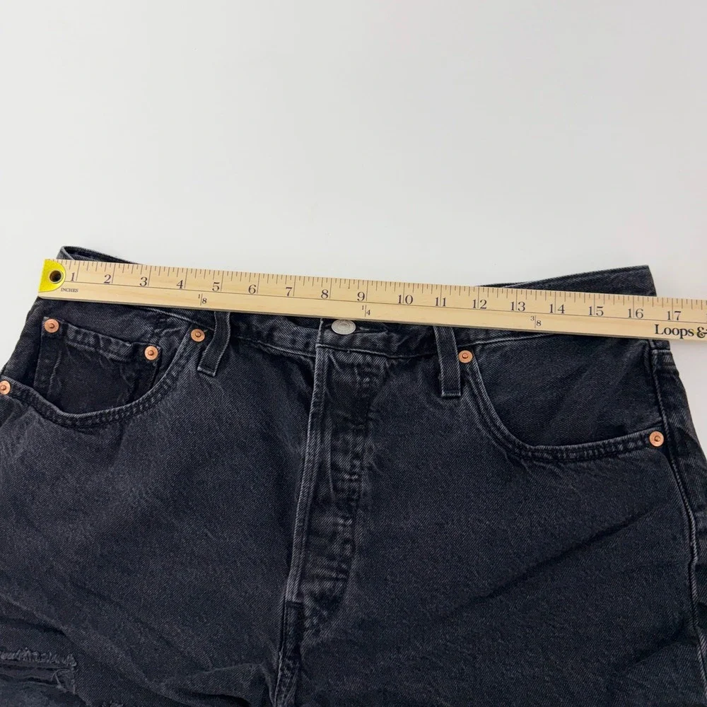 Levi's 501 Original Women's Denim Shorts W33 Black High Rise Cutoff 56327-0112